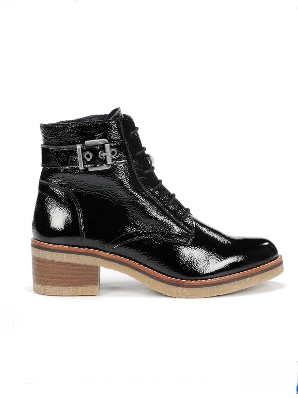 Dorking by FLUCHOS Lucero black patent leather ankle boots